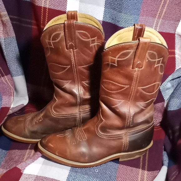 EUC Vibram Leather Western Boots Made In USA Size 7 - Picture 2 of 8